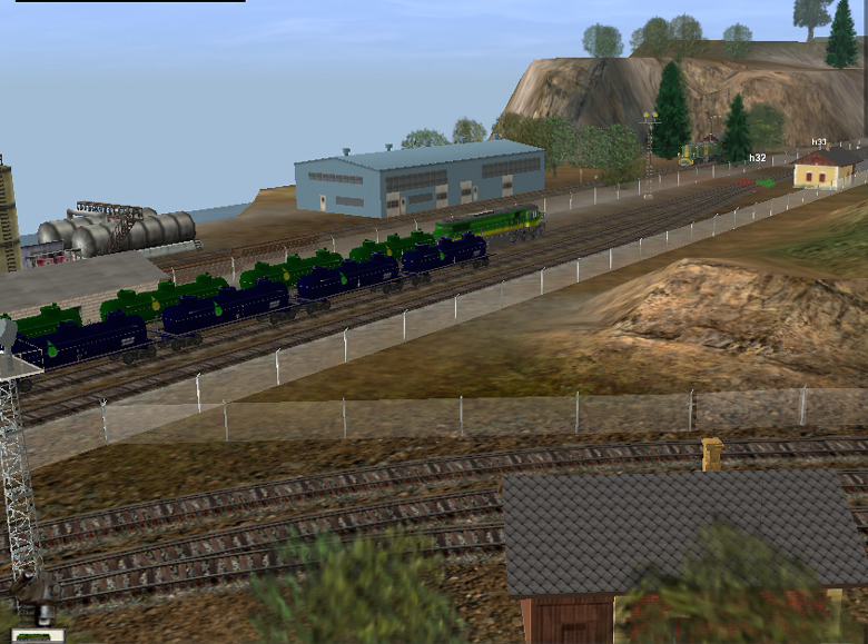 refinery switchyard with shunter (right)