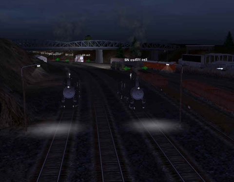 switchyard at night